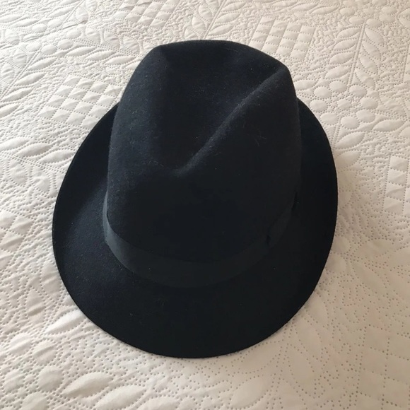 Womens Felt Fedora Black Hat Wool 100% - Picture 6 of 8
